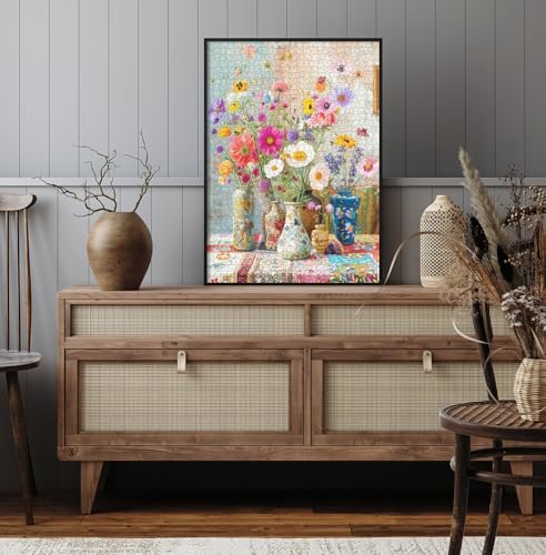 Jigsaw Puzzles for Adults 1000 Vase, 1000 Piece Jigsaw Puzzles for Adults 27.56 X 19.69 Inch Educational Game Decompression Jigsaw Puzzle Suitable for Wall Decoration and Gifts - Image 6