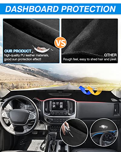 Cartist Dash Cover Custom Fit for Chevrolet/Chevy Colorado 2015-2020 2021 2022 Accessories Dashboard Cover Mat Non-Slip Pad Carpet Anti-Glare - Thumbnail 5