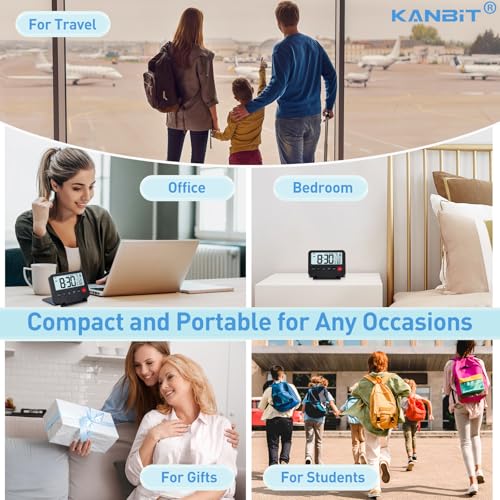 Kanbit KB-2405 Small Digital Travel Alarm Clock, Large Lcd Display Front Button thumb #6
