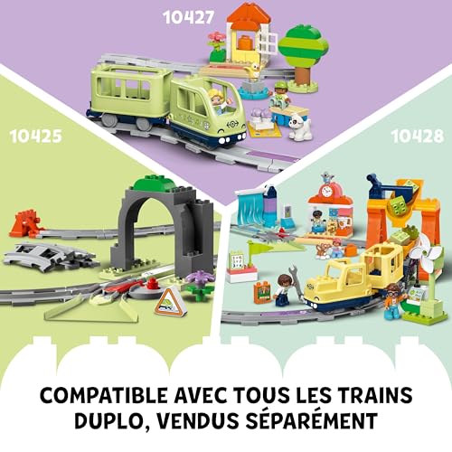 Lego Duplo Set d'Extension : Les Rails et Le Pont du Train - Jouet Éducatif 1er Âge - Voie Ferrée de 8 Pièces, Pont, Barrière & Brique d’Action - Motricité - Cadeau Garçon ou Fille dès 2 Ans 10426