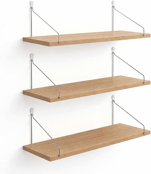 ウォールシェルフ 壁掛け棚 3個セット 幅60cm 木製 ウォールナット 壁面収納 飾り棚 本棚 ラック DIY 収納ラック トイレ 玄関 シンプル おしゃれ - 4