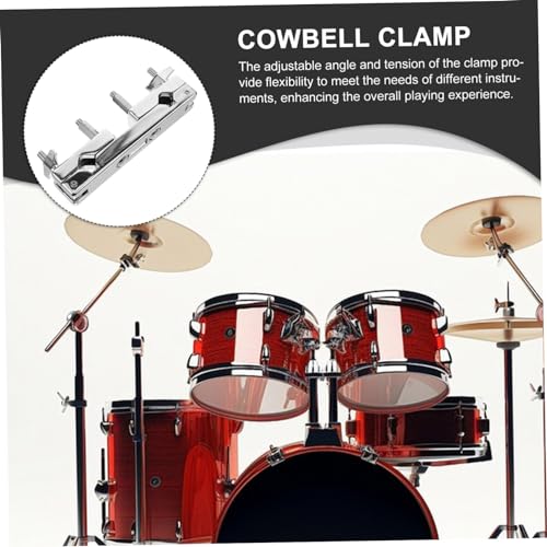 Abaodam 4pcs Drum Cymbal Clamp Extension Holder para batería con diseño doble para montaje seguro de platillos, accesorio para instrumentos de percusión para músicos miniatura 7
