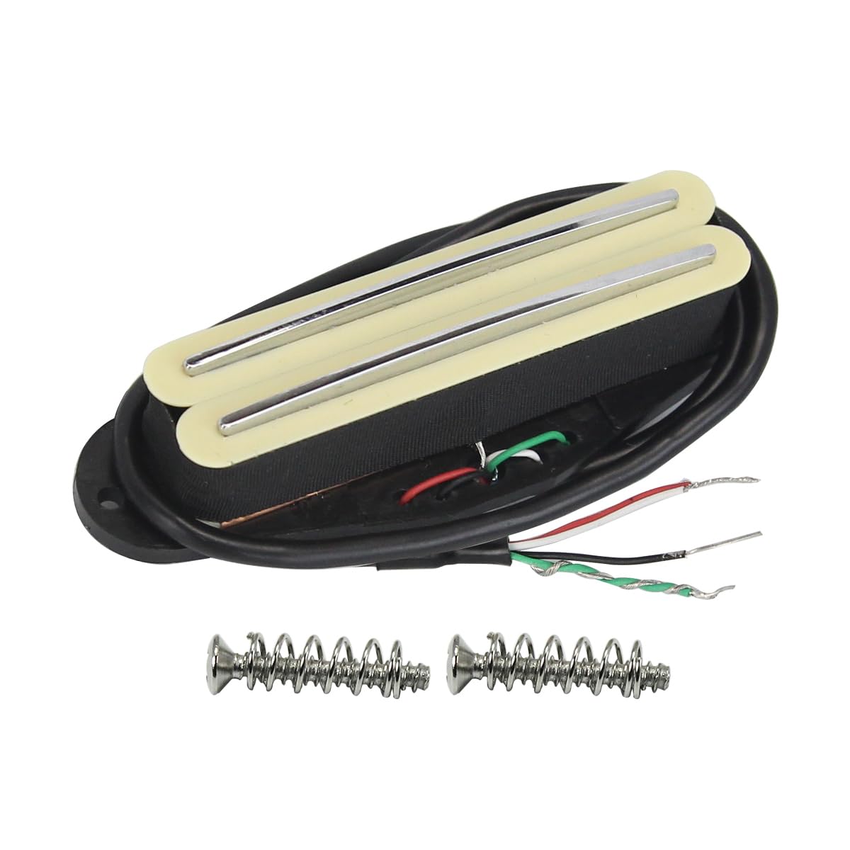 FLEOR 3PCS Pastillas Humbucker de Doble Riel Caliente Alnico 5 para Guitarra y Pastilla de Bobina Simple Mástil+Medio+Puente Juego de Pastillas, Crema