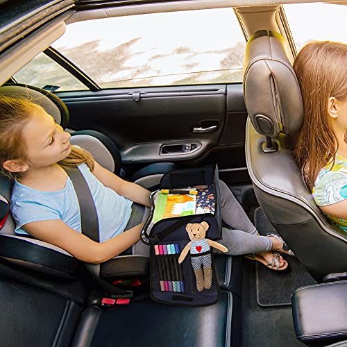 Navaris Reisetisch Autotisch Tisch für Kinder - für Kindersitz Rücksitz Auto Flugzeug Zug Reisen - zum Malen Essen - verstellbar faltbar