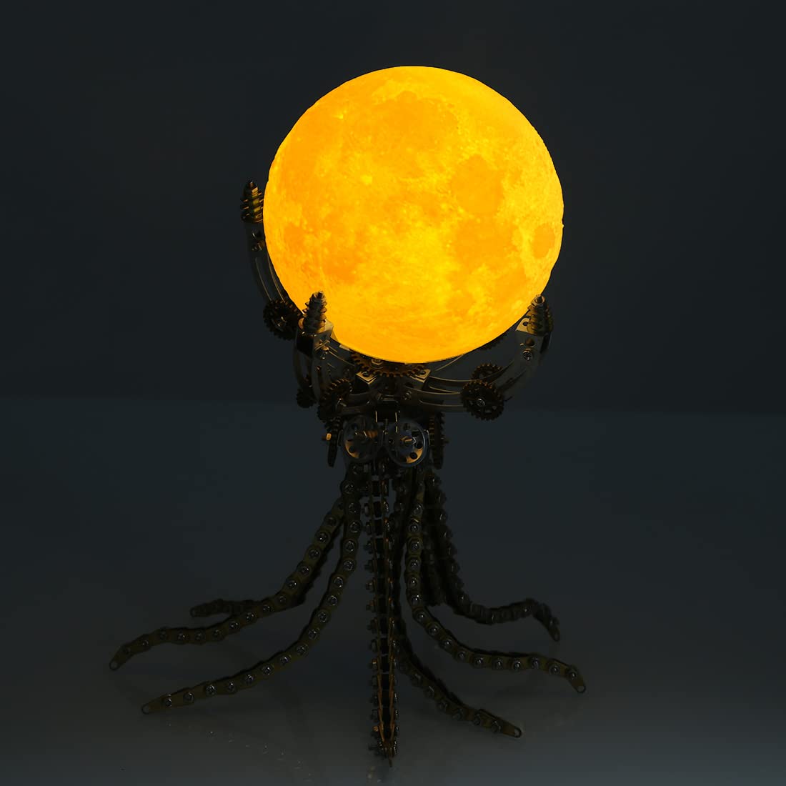 Zestaw modeli 3D Metal Puzzle, Mechaniczna podstawa ośmiornicy, Światła księżycowe Dotykowe lampy 3 kolory, DIY Ręczny montaż modeli zwierząt, Boże Narodzenie Urodziny dorosłych, 1060