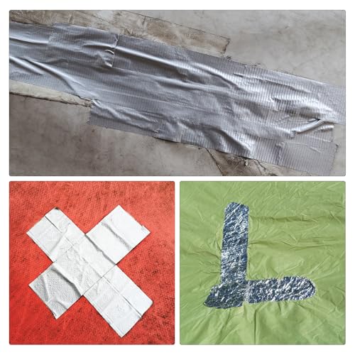 Image of HARFINGTON Tarpaulin Repair Tape, 2 inch x24.6ft Waterproof Rip Stop Patch and Tent Repair Tape for Tear Resistant Tent Greenhouse, Blue