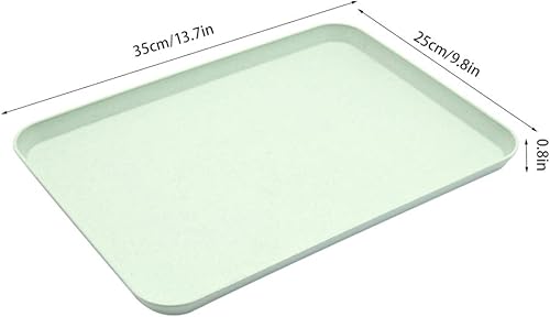 Miniatura 6 de Bandeja decorativa de paja de trigo irrompible para sofá, fiesta, comedor, picnic, aperitivo, aperitivo (beige)