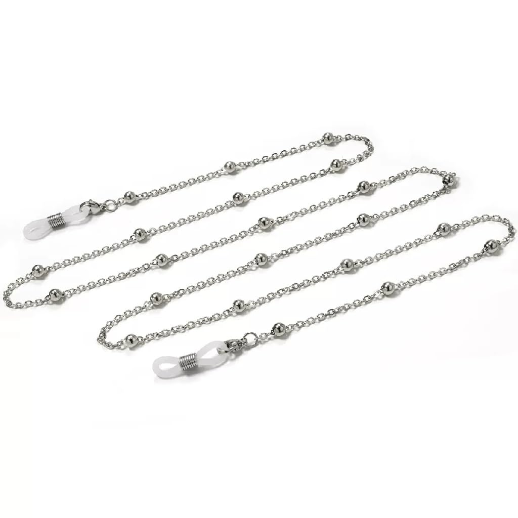 Cadena de Metal for Gafas, Gafas de Sol, Cadena for el Cuello, Cadena for Auriculares(Svart)