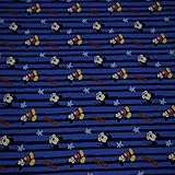 Breite: ca. 150cm Jersey Disney Micky Maus, hellblau/dunkelblau, gestreift (50cm x 150cm)