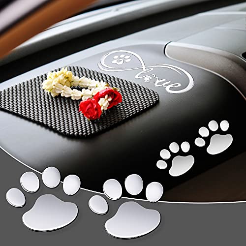 Image of Frienda 10 Pcs 3D Paw Print Car Decals Window Decal Heart Paw Car Sticker Dog Footprint Self Adhesive Decoration Bumper Window Laptops Luggage Interior Accessories Decor