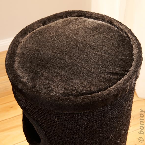 Bontoy Kratztonne Buddy in schwarz I 37 cm x 100 cm I mit weichem Liegebett I DREI Höhlen