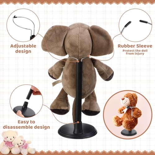 Image of Yaocom 12 Pcs Doll Stands for 8 to 14 Inches Adjustable Dolls Figure Stand Display with Expandable Waist Wire Action Doll Stands Display Rack for Home Shop Birthday Party Favor (Black, White)