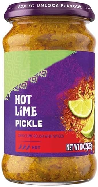 Pataaks Lime Pickle Hot 283g Pack of 6 | Spicy & Tangy Indian Achar with Authentic Flavour | Bold Condiment for Curry Lovers | Vegetarian