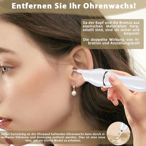 Miniatura 3 de Aohcae Eliminador De Cerumen, Oroclear Con Luz Led Y 5 Cabezales De Repuesto Lavables, Aspirador Eléctrico De Cerumen, Limpiador De Oído Silencioso Seguro Para Adultos Y Niños