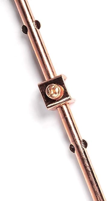 THE CIMPLE CO 4 FT Grounding Rod with Clamp - Copper Ground Rod for Electric Fence, Antenna, Satellite Dish, House, and Generator Earthing - 3/8 Inch Diameter, 4 Feet (1.2 Meters), 1 Pack