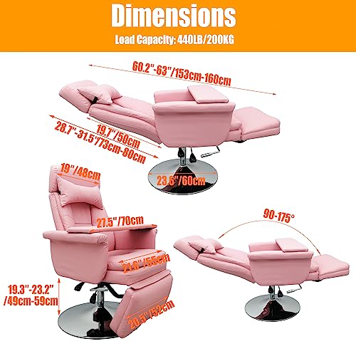 Techtongda Facial Beauty Bed Pink Spa Chair Adjustable Table Salon Bed With Back Adjusted Angle 90-175 Degrees And Air Pressure Lifting For Esthetician Salon Beauty Spa Lash Microblading #TOP2