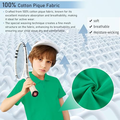 Image of Kid Nation Boys Polo Shirts Kids School Uniform Shirts Short Sleeve Girls Collared Shirts 4-12 Years