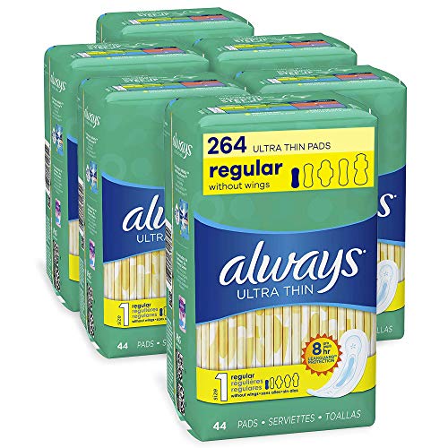 Always Ultra Thin Feminine Pads for Women, Size 2, Long, Super Absorbency, with Wings, Fresh Scented, 28 Count - Pack of 6 (168 Count Total)