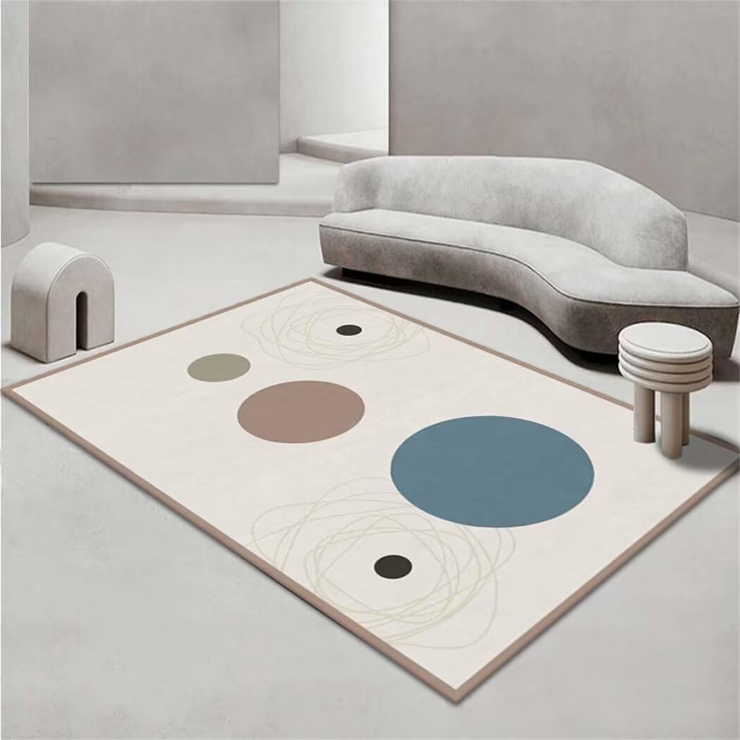 Tapis de salon bleu 170x240 cm moderne et grand modèle écoresponsable pour chambre