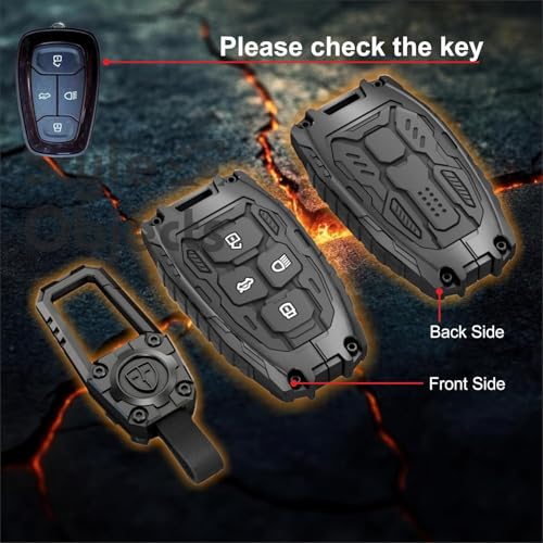 Image of STYLEOBJECT Waterproof Premium Luxury New Transformer Series Soft Silicon Car Key Shell Compatible with Tata Punch, Nexon, Harrier, Safari, Altroz, Tigor | Full Protection 4 Button