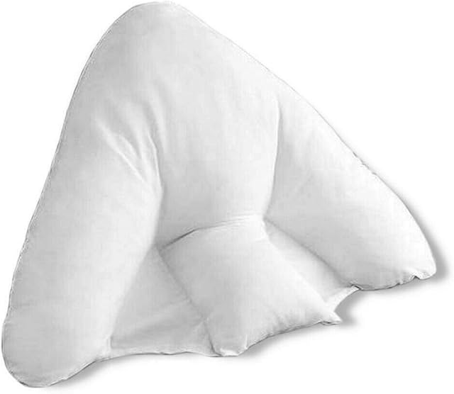Super Soft Anti Allergic Batwing Reading, Lumber and Neck support Pillow in White