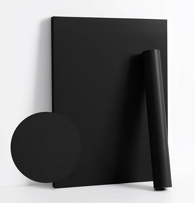 Wallpaper Solid Black - Self Adhesive Waterproof Wallpaper for Walls,Kitchen-Furniture Decor Vinyl Sheet Roll- Decorative Wallpaper | (Black Matte, 12 X 25-Inch)