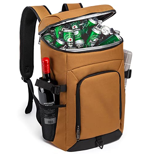 Lyweem Cooler Backpack For Men Insulated Leakproof Lunch Backpack 40 Cans - Perfect For Camping, Beach, Picnic, And Hiking - Travel Portable Cooler For Women, Brown #TOP6