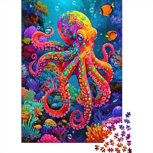 Puzzle de 1000 piezas de pulpo para adultos, ideal para relajarse en casa con arte marino