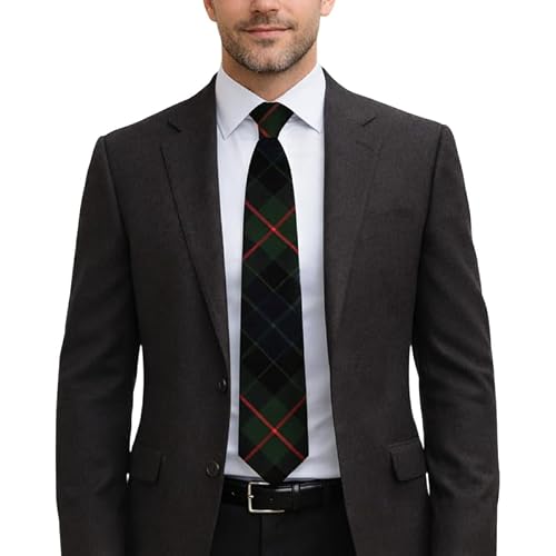 Braw Clans Tartans Men's Gunn Tartan Tie - Classic Neckties For - Business, Wedding & Formal Wear - Scottish Tartan
