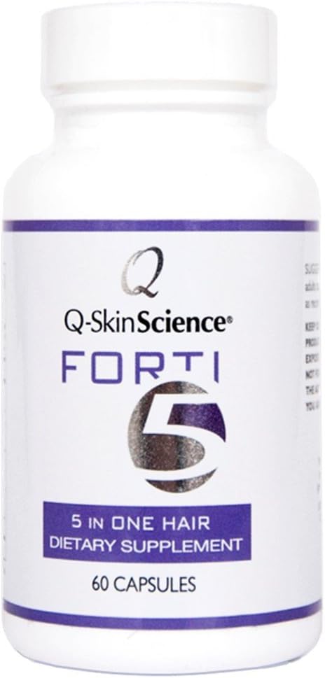 Forti5 Hair Growth Nutritional Supplement and Vitamins with 5 Plus1 Key Substances, 1 Month Supply - 60 Caps.
