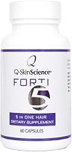 Forti5 Hair Growth Nutritional Supplement and Vitamins with 5 Plus1 Key Substances, 1 Month Supply - 60 Caps.