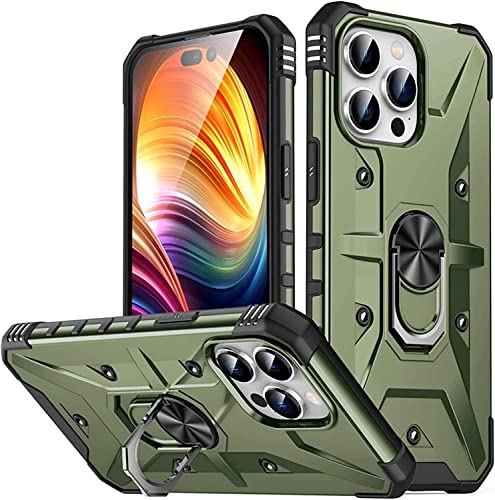 Coque iPhone 14 magnétique verte avec protection silicone