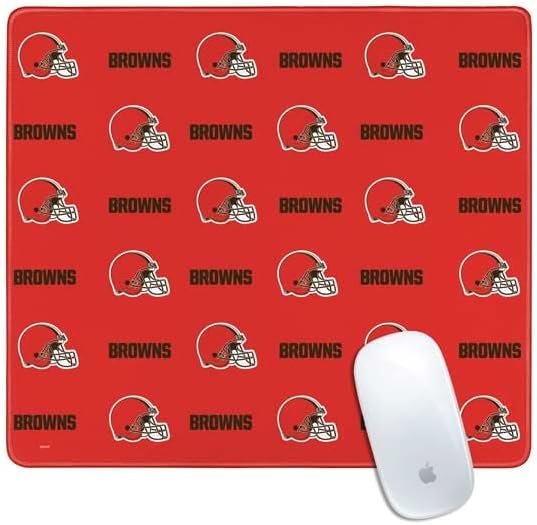 Skinit Large Gaming Mouse Pad - Officially Licensed Cleveland Browns Distressed Design with Stitched Edges, Waterproof, Non-Slip Rubber Base, Desk Mat for Keyboard & Mouse, 31.5" x 11.8" inches