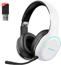 Fone de Ouvido Headset Gamer Sem Fio Kofire Picun Ug-05 Branco Para Pc,Ps4,Ps5,Xbox 40mm com Som 3D
