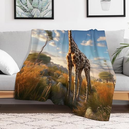 Manta de jirafa de franela 130x180 cm para sofá y salón 3