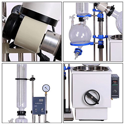 Image of 10L-50L 220V 0-400℃ High Performance Lab Rotary Evaporator Rotavapor SENCO Distillation Purification Equipment w /Motor Lift, Digital Heating Bath, Double Condenser Glassware Kits (RE-1002 10L)