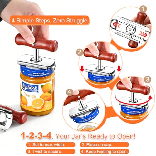 JOMIHONEY Adjustable Stainless Steel Jar Opener — view 4