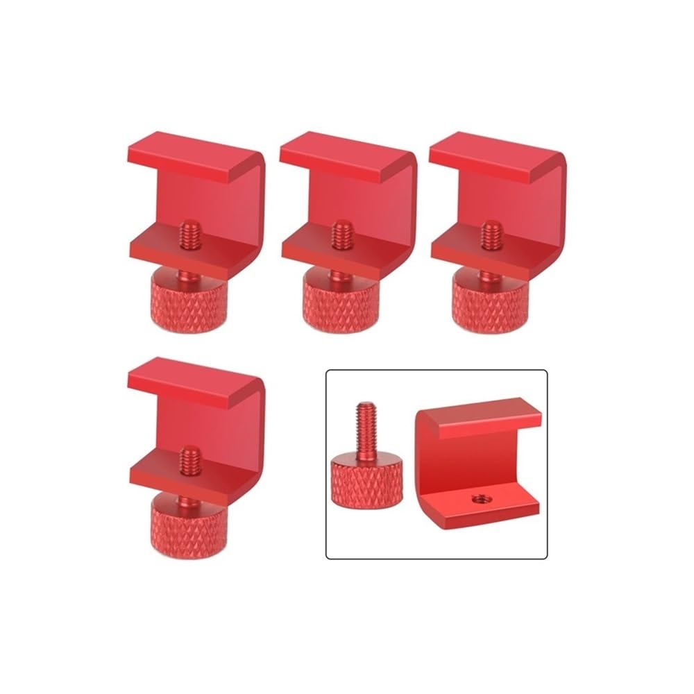 Platform Clamped Glass Plate Hot Bed Fixing Clip Adjustable Fixing Clip Spring Gasket Fit for 3D Printer Accessories(Red 4pcs)