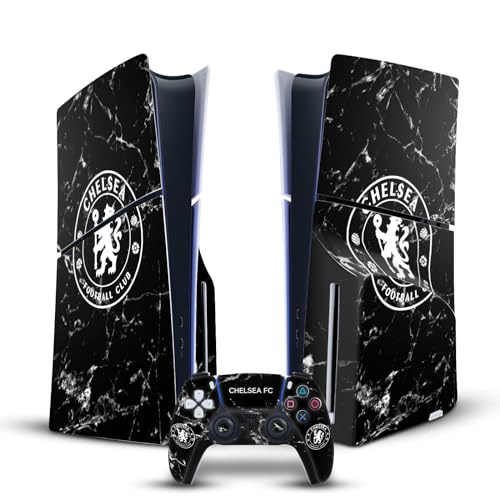 Autocollant vinyle marbre noir Chelsea FC pour habiller votre console de salon dans le gaming