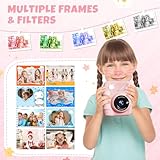 CalineGam Kids Camera Instant Print, 3.0'' Screen 48MP Photo Camera for Kids with 32GB Card & Print Paper, 1080P HD Video Recording, Gift for Boys Girls 3-12 Year Old (Light Pink) - Image 5