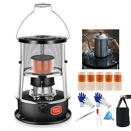 YANXI Mobile Petroleum Ofen Indoor Petroleum Zeltheizung Camping Effizienter Petroleumheizung Ohne Strom Leise Keine Blendung Nicht Trocknend Eisfischen Wandern Wintergarten Heizung (Color : Black) Cover