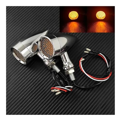 Feu de freinage et clignotant de moto en aluminium premium avec grille style Chopper - 4