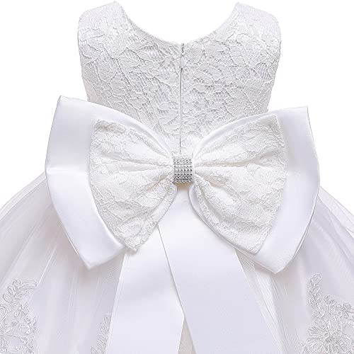 Baby Girls Party Dresses Birthday Wedding Little Flower Girl Formal Dress Bowknot Baptism Tutu Blue Dress For Babies 12 Months #TOP2