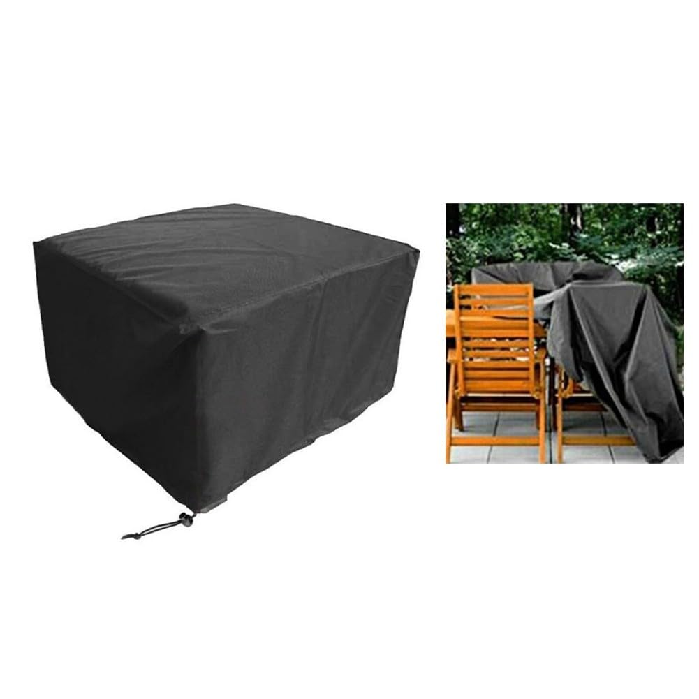 Housse de protection carrée pour table de jardin noire de taille 120x120x74cm