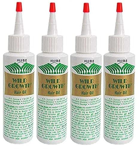 WILD GROWTH HAIR OIL 4 oz Bottle (4 PACK) Detangler/Extender! With Olive oil, Jojoba oil, Coconut oil & more!