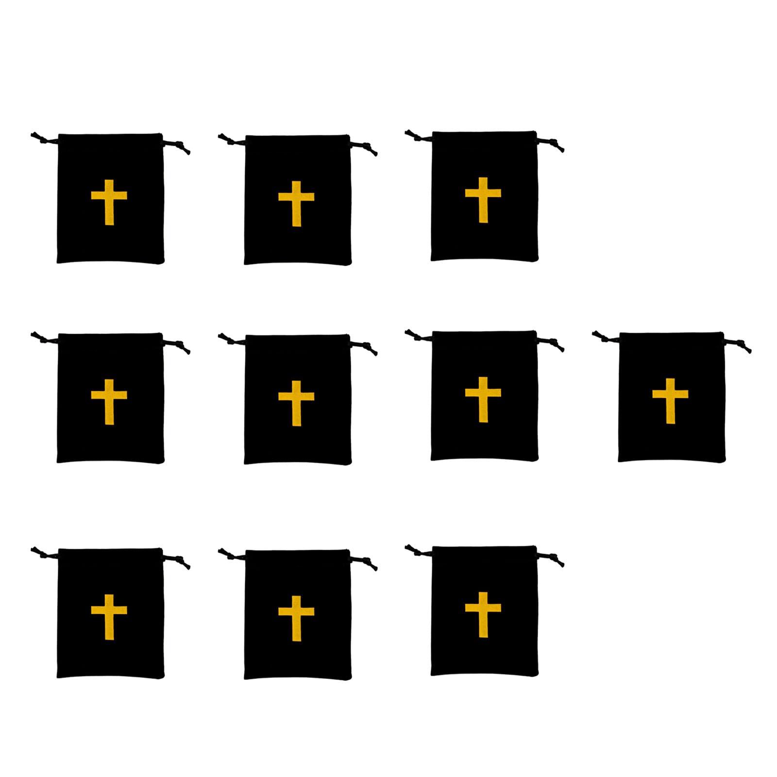 DIEKE Set Of 10 Soft Velvets Drawstring Bags Black Velvets Bags For Storing Religious Items Or Jewelry Rosary Bag