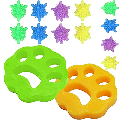 Lavandería Mascota Removedor,14pcs Atrapa Pelos Lavadora,Recogedor De Pelo Pegajoso Removedor De Pelo De Mascotas Reutilizable Para Lavadora(Flor de Ciruela)