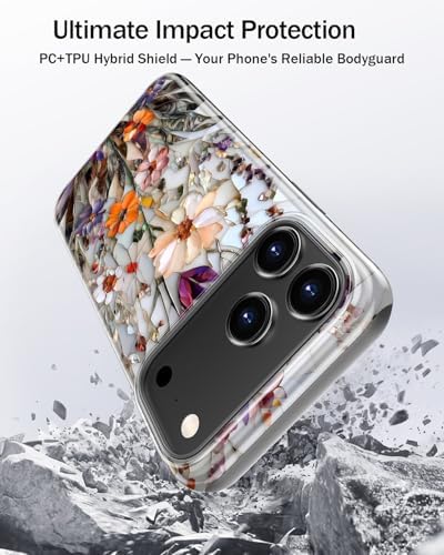 Goodon for iPhone 17 Pro Case Cute, Preppy Floral Aesthetic Cover — view 6