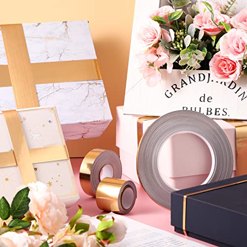 Zonon 3 Rolls Multi Size Self Adhesive Polyester Film Tape 1/5, 4/5, 7/5 Inch Washi Metallic Tape for Detailing Accent Graphic Arts for Walls Cars and Boats Trim(Gold) - Image 5