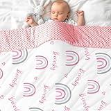 RXLLDOLY Babydecke Personalisiert - Baby Decken Neugeborenen mit Namen,Superweiche 3D-Punktdecke für Kleinkinder Mädchen Junge Kinderbett Kinderwagen
